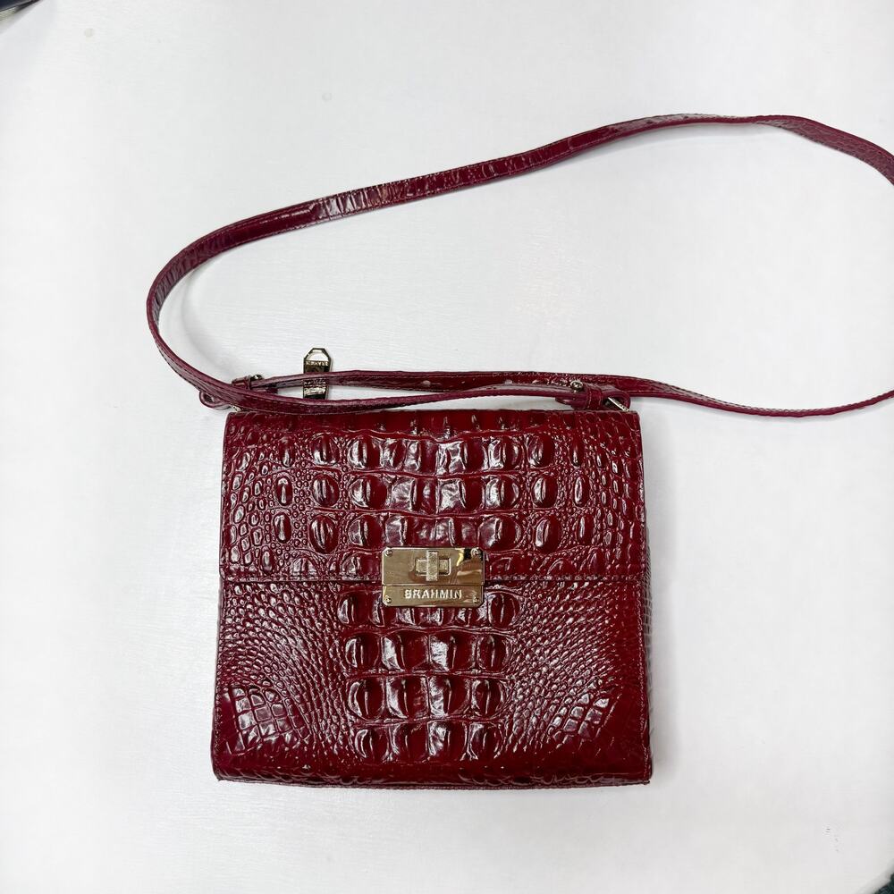 BRAHMIN Red Leather Crossbody
